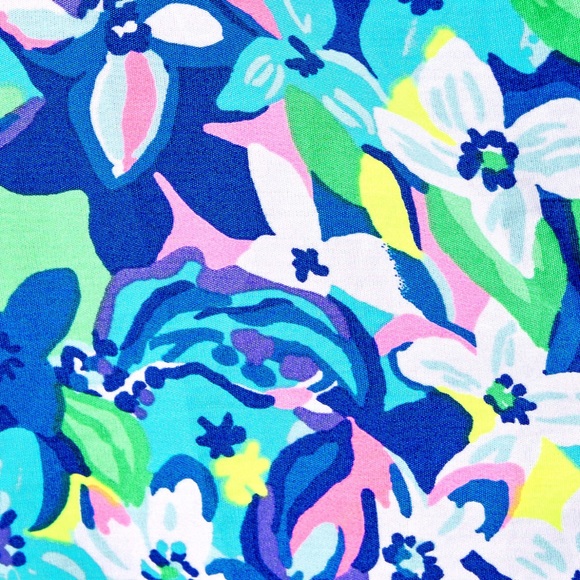 Lilly Pulitzer Zalie Off-The-Shoulder Midi Dress Borealis Blue Social Sunset 14 - Picture 12 of 12